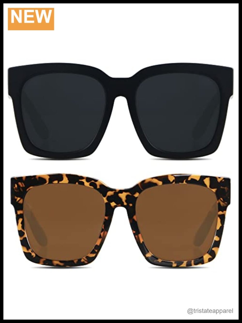 Oversized Square Sunglasses UV400 Full Frame Lightweight Wide Face Shades